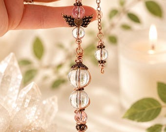 Crystal Quartz Dowsing Pendulum for Spiritual Clarity, Crystal Amplifier and Divine Energy 10 Inch
