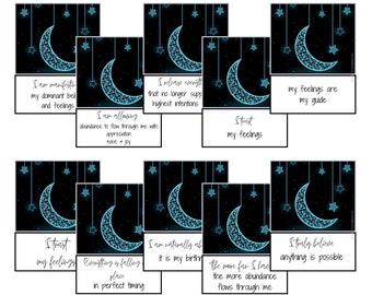 52 Printable Law of Attraction Cards, Self Love Quotes, Positive Affirmations, Gratitude Prosperity Abundance Manifesting Money Affirmations