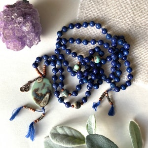 Protection Necklace, Spiritual Healing, Throat Chakra Healing, Energy Healing, 108 Mala Beads, Yoga Meditation Necklace, True Healing Source image 5