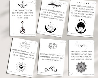 40 Self Love Affirmation Cards, Printable Law of Attraction (PDF Pattern)