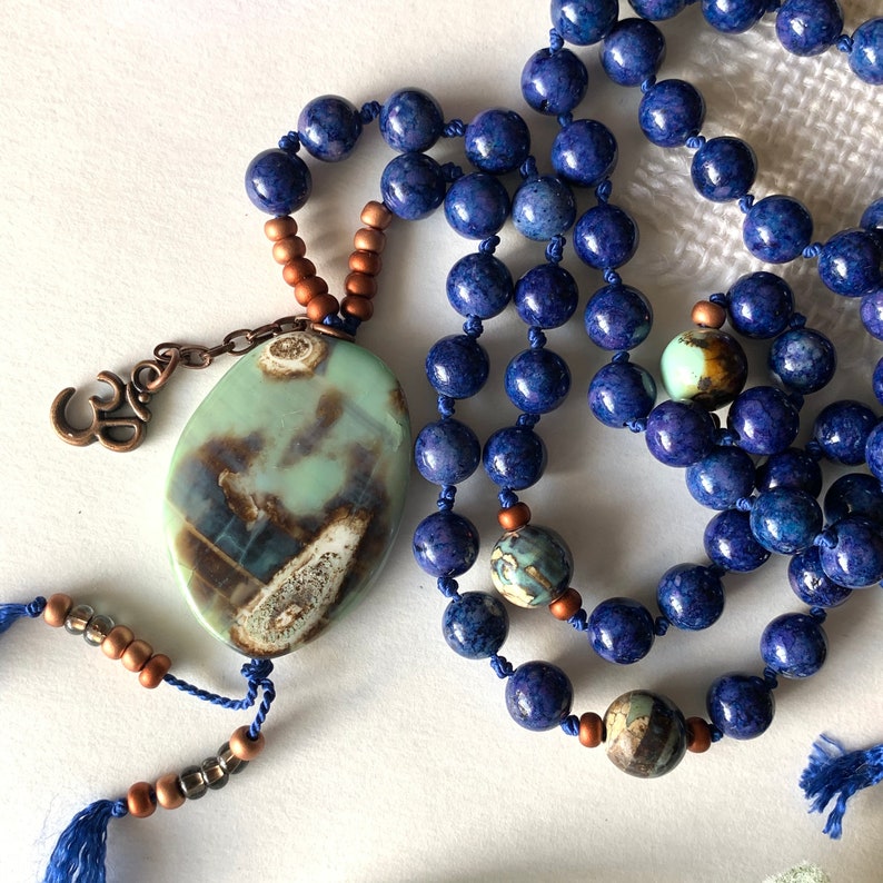 Protection Necklace, Spiritual Healing, Throat Chakra Healing, Energy Healing, 108 Mala Beads, Yoga Meditation Necklace, True Healing Source image 3
