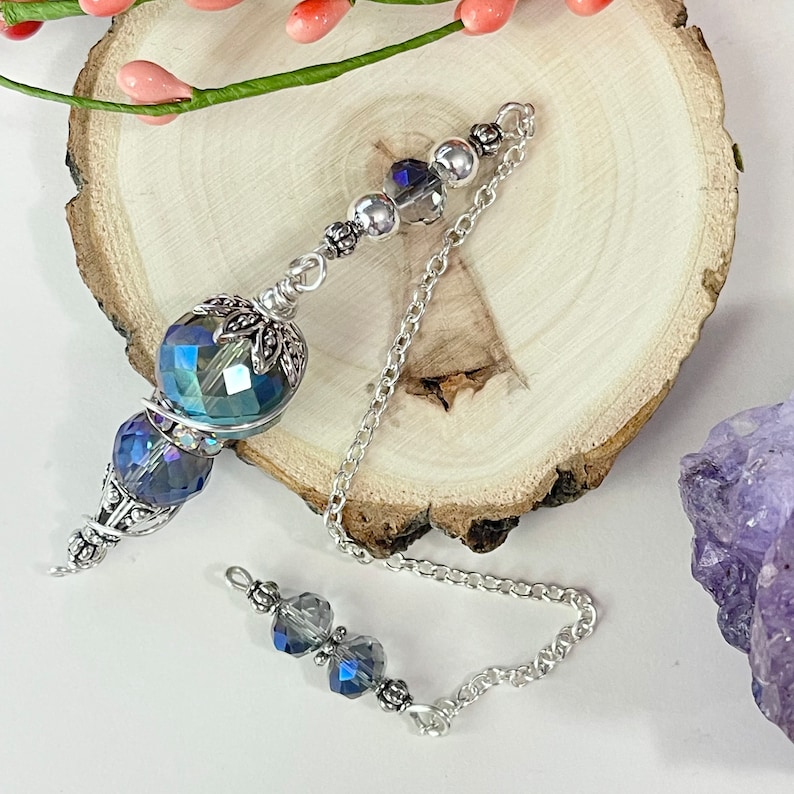 Faceted Crystal Dowsing Pendulum, Dowsing Rod, Divination, Energy Healing Pendulum, Chakra Healing Pendulum, Kinesiology, Metaphysical image 7