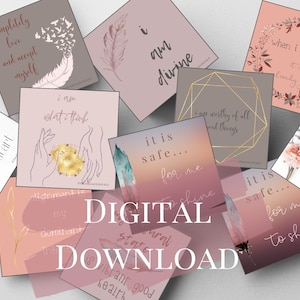 Printable Law of Attraction Cards, Manifesting Card Deck, Positive Thoughts Affirmation Cards, Vision Board Printable Digital Download