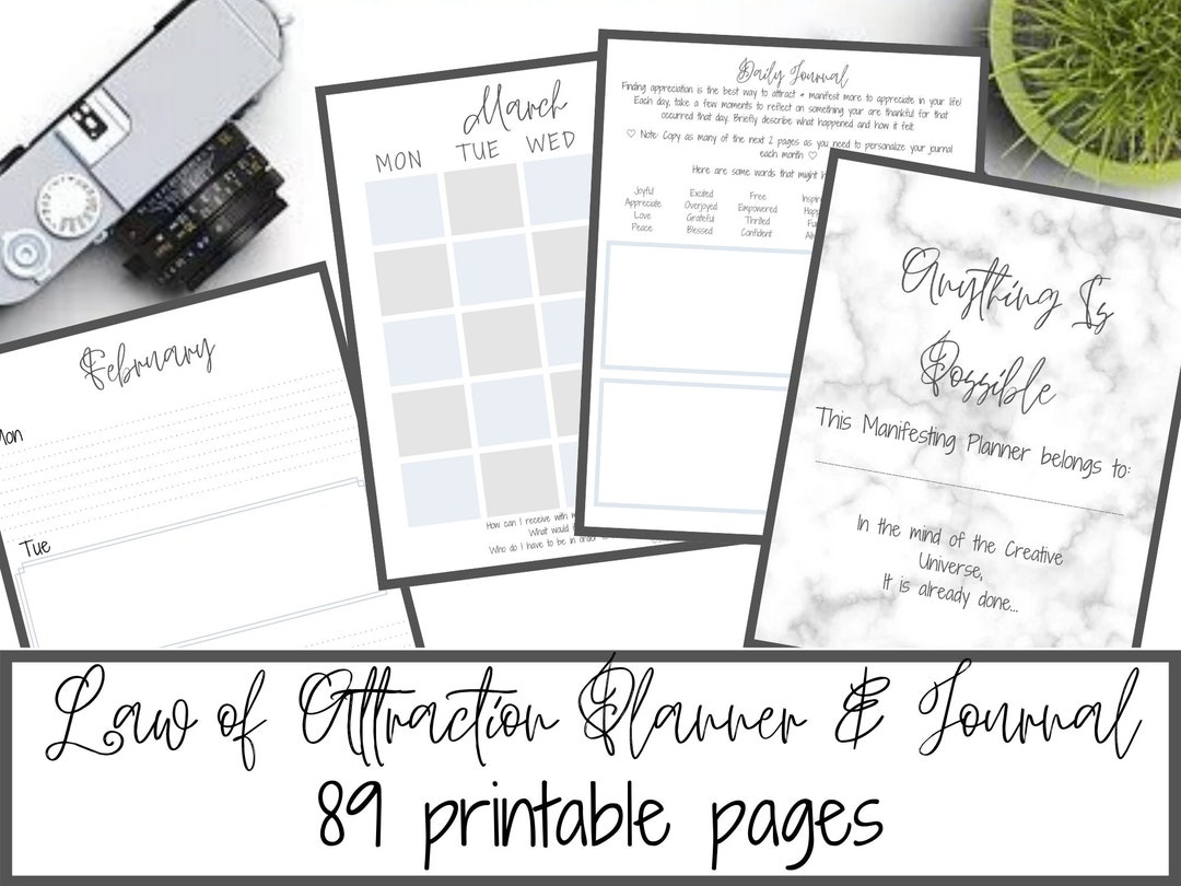 Printable Planner, Printable Law of Attraction Planner, Manifesting ...