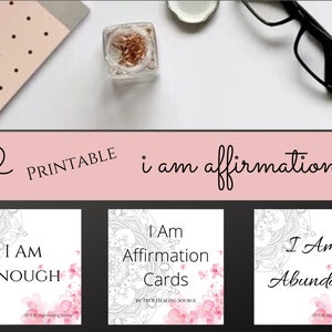 Mantra Cards Printable | Affirmation Cards | Motivational Cards | Mindfulness | Daily Affirmations | Gratitude | Meditation | Oracle Cards