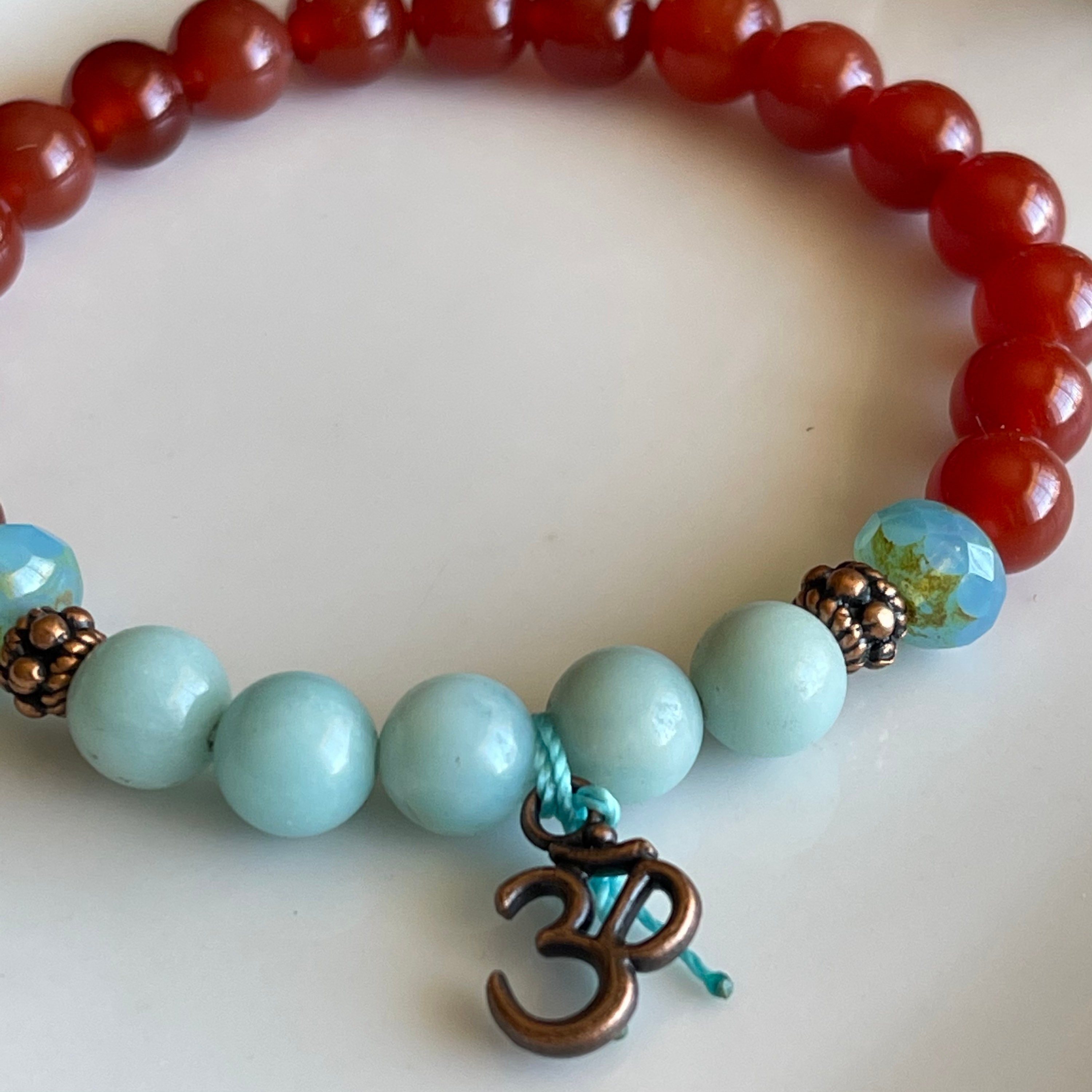 Carnelian Kundalini Bracelet Om Meditation Yoga Bracelet Etsy.de