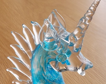 Scottish Art Glass Unicorn Head