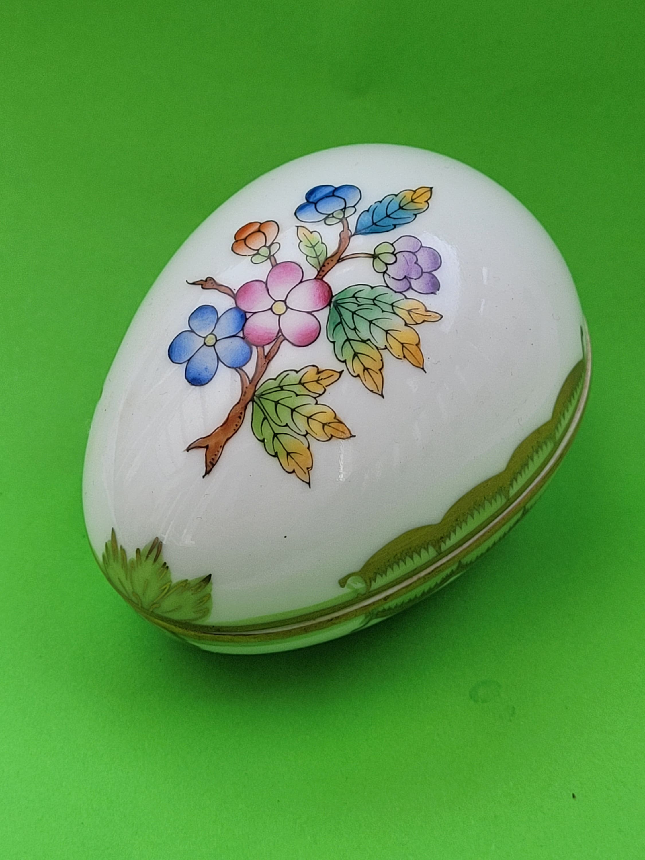 Herend Porcelain Trinket Box Egg. Flowers Butterfly - Etsy