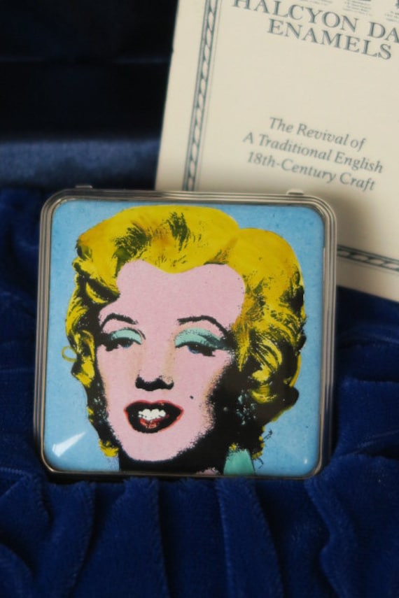 Halcyon Days Enamel Shot Sage Blue Marilyn Monroe by Andy Warhol