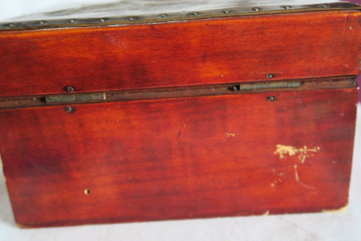 Wooden Box With Copper Embossed Lid + Ruskin Type Ceramic - Etsy