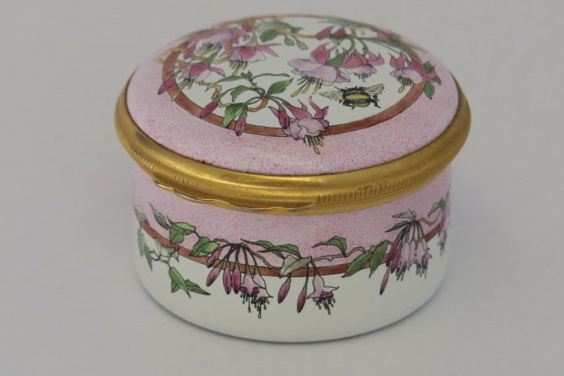 Halcyon Days Trinket Box Fuschia and Honey Bee