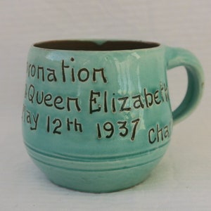 Barnstaple Branan Pottery Coronation George VI Mug 1937