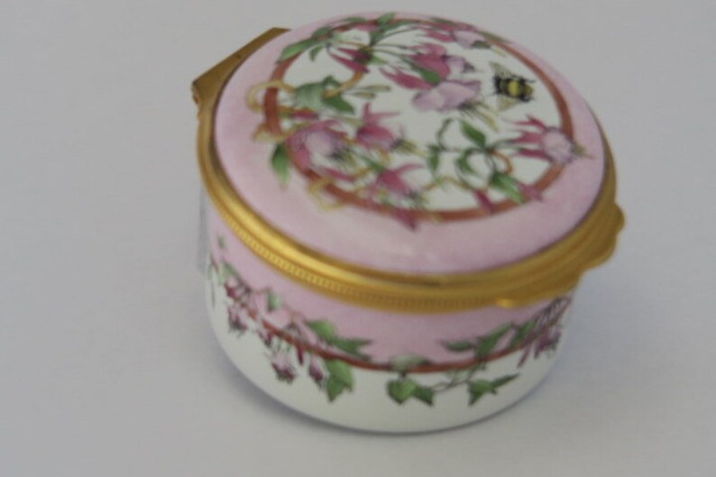 Halcyon Days Trinket Box Fuschia and Honey Bee