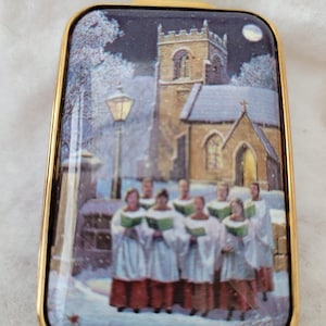 Halcyon Days Choristers zu Weihnachten,Emaille Schmuckschatulle