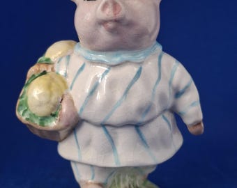 Beswick Little Pig Robinson, gold oval ,Beatrix Potter