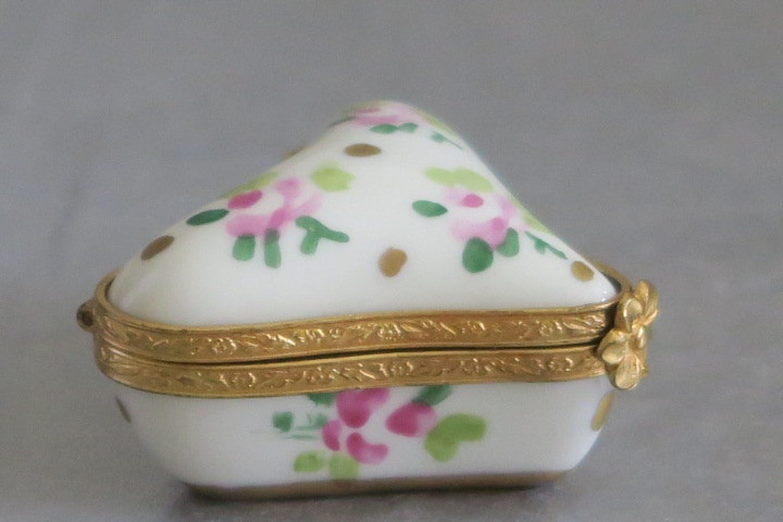 JD Dumont Limoges BlumenHerz Schmuckdose Porzellan Etsy.de