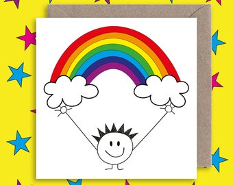Cute Rainbow Card ∙ Anxiety ∙ Good Luck ∙ Thank You ∙ Get Well ∙ Birthday ∙ LGBTQ ∙ Gay ∙ Congratulations ∙ Appreciation  Friendship Card