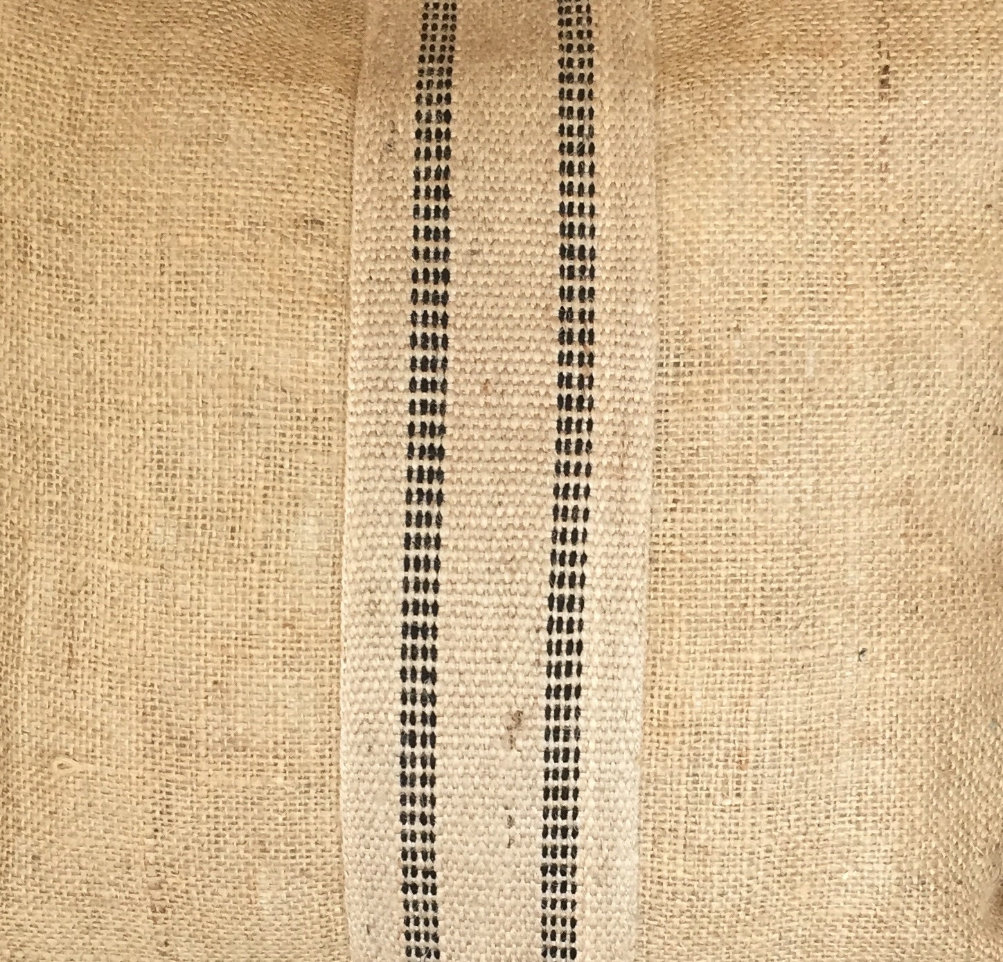 Natural Burlap Cushion Cover With Vintage Jute bing Band Etsy UK