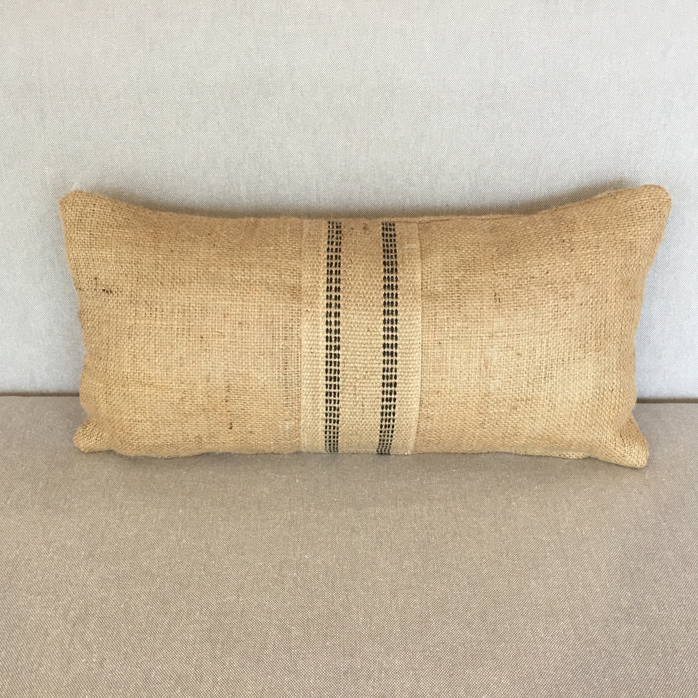 Natural Burlap Cushion Cover With Vintage Jute bing Band Etsy UK