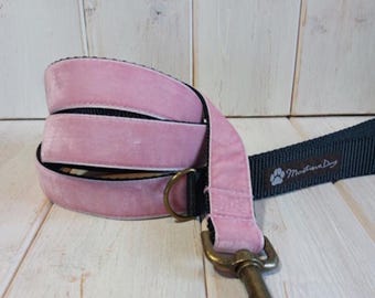 Velvet Pink Dog Leash (120cm, 4ft.) / Made in Japan