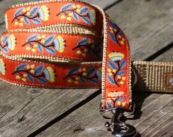 Kerria Jacquard Dog Leash (120cm, 4ft.) / Made in Japan