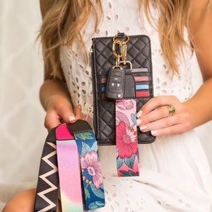 Cartera de pulsera de teléfono, embrague, cartera de llavero, pulsera de llavero, cartera minimalista, cartera de teléfono móvil, cartera de llaves grande, regalos de Navidad