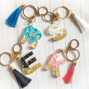 Resin Letter Keychain, Keychain Personalized, Resin Initial Keychain, Keychain, Alphabet Key Chain, Personalized Gifts, Key Chains