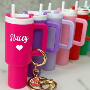 Personalized Mini Tumbler Keychain, Chapstick Holder, Pill Holder, Mini Tumbler Keychain, Mini Money Holder, Cute Keychains