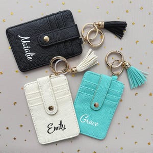 Llavero personalizado, billetera, tarjetero, porta identificación, regalos personalizados para ella, idea de regalo navideño para mujer, regalo para mamá, regalo para amiga