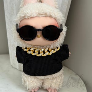 Handgemachte kubanische Kettenglieder-Halskette für La Bubu, Gold-Puppenkette, Silber-Puppenkette, La Bubu Zubehör für V1 V2 V3