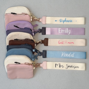 Cartera de pulsera personalizada, bolsa doble, cartera con llavero, cordón para la muñeca, regalo de cumpleaños, regalo para adolescentes, regalo para maestros, regalo para mamá