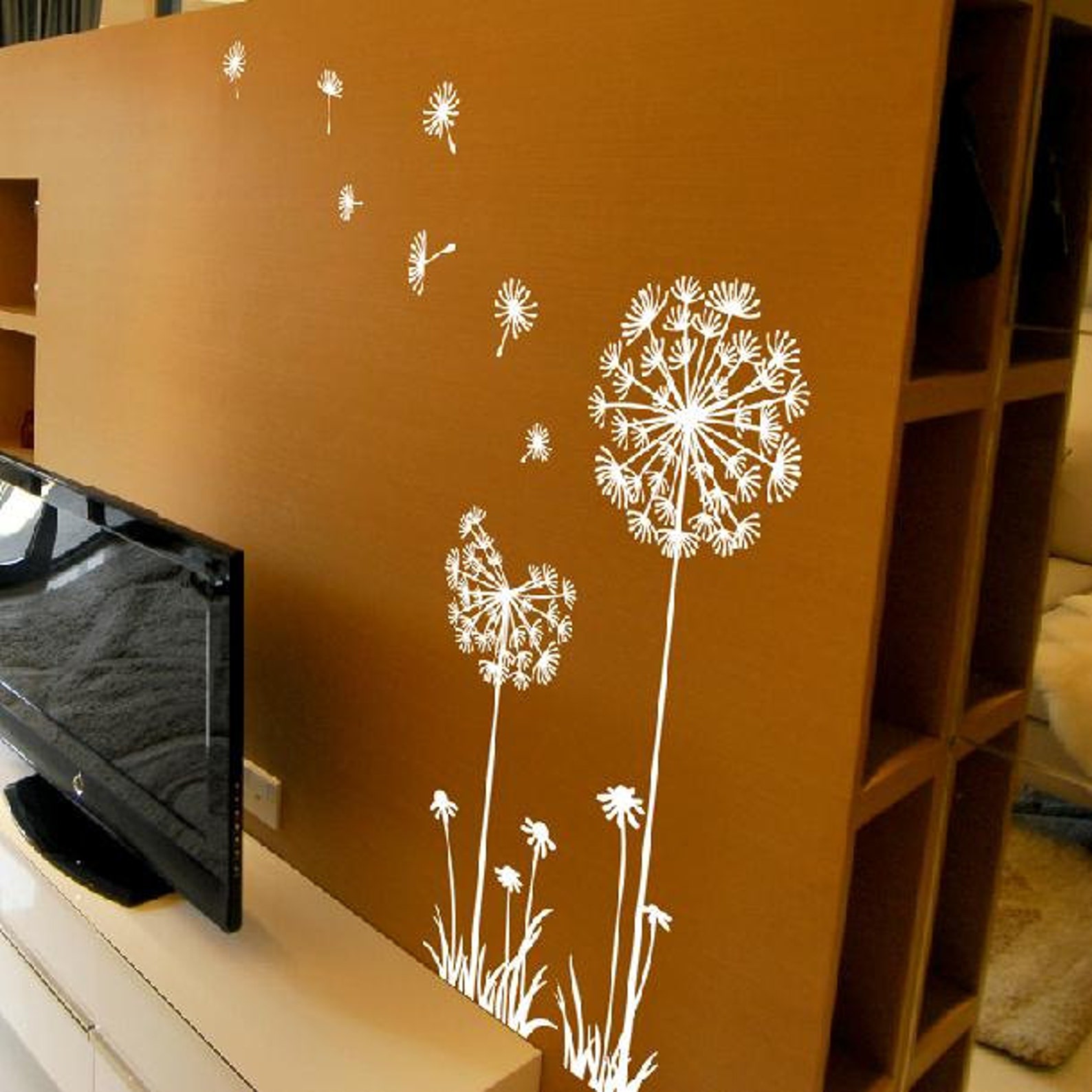 Dandelion Wall Decalflow in the Wind Wall Decaldandelion Etsy