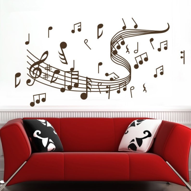 Staff Note Wall Decalsmusic Classroom Wall Decals Music Note Etsy