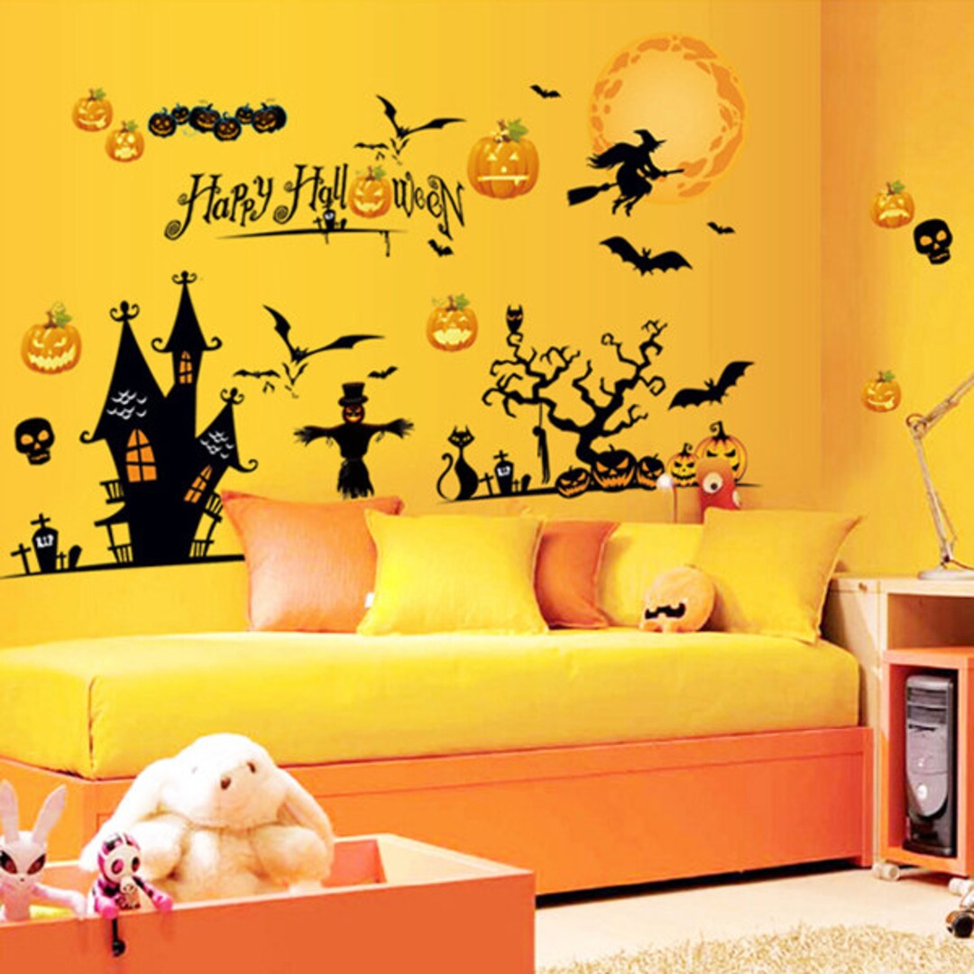 Halloween Wall Decals Halloween Window Decals Ghost Elves Etsy