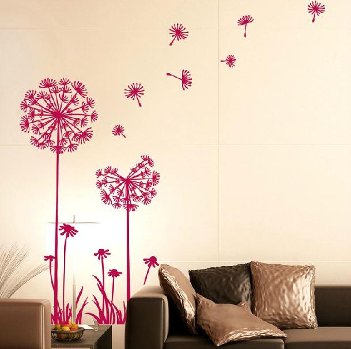 Dandelion Wall Decalflow in the Wind Wall Decaldandelion Etsy