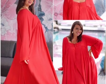 LotusTraders SET SCARF /& DRESS 3//4 LENGTH JERSEY MADE TO ORDER FASHION K469