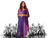 Gypsy Caftan, Gifts for her, Boho, Lounge Dress, Bali Batik, Combo, Patch, V-Neck, Comfort, Made To Order H820 LotusTraders