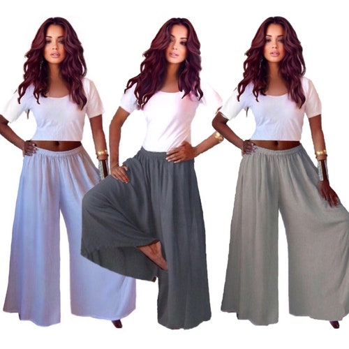Gaucho Palazzo Pants Boho Split Skirt 