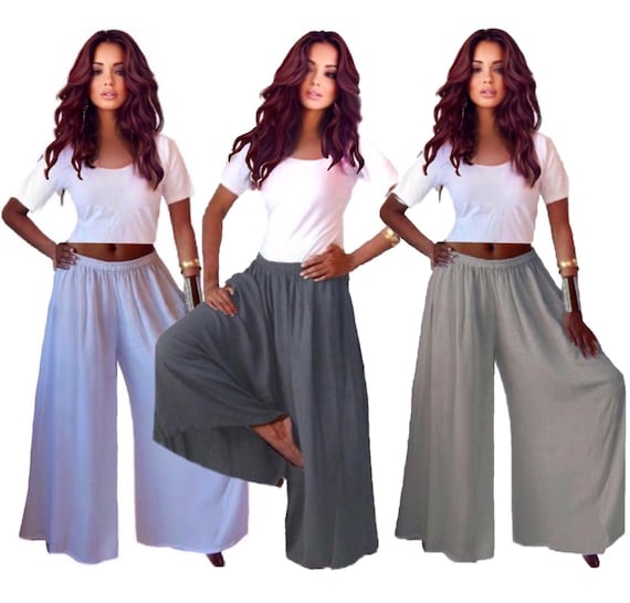 Gaucho Palazzo Pants Boho Split Skirt 