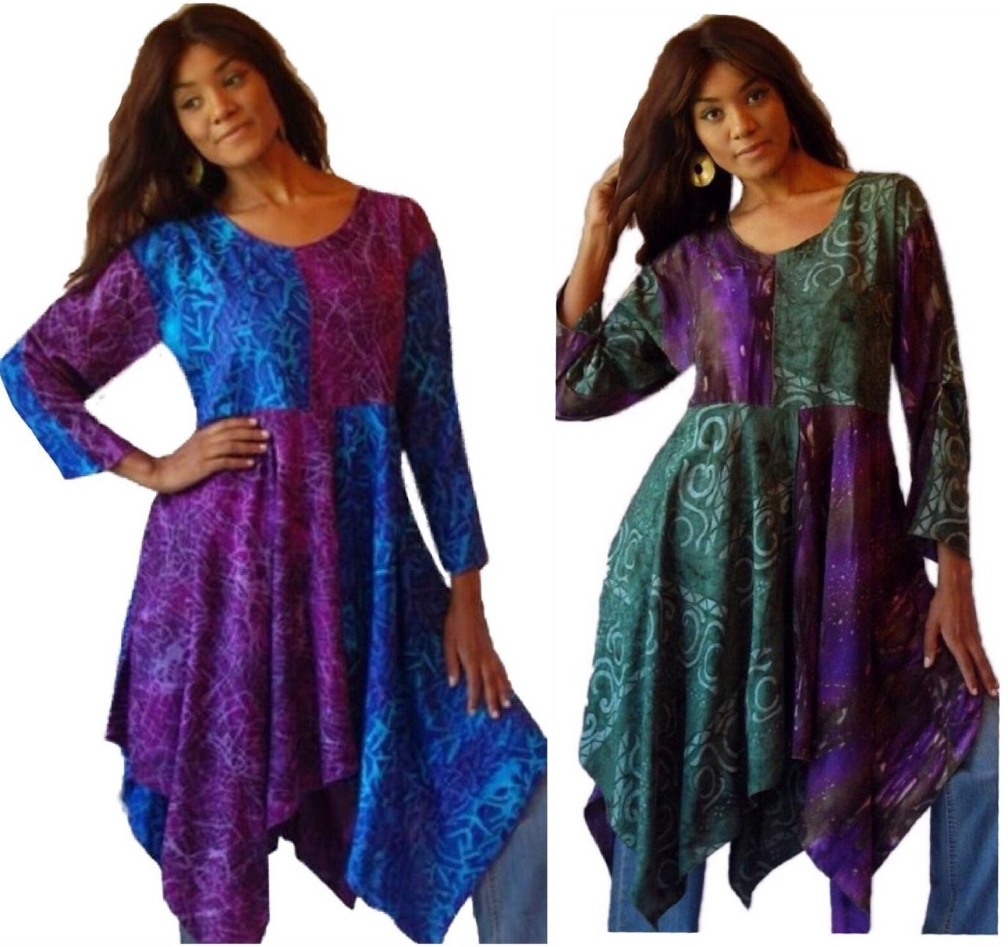 Suit Collar Pockets Bali Batik Boho Big Buttons Top Blouse LotusTraders A451