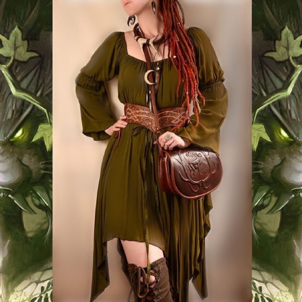 Renaissance Blouse, Boho Peasant Top, Long Sleeves, Drawstring, Made To Order A239 LotusTraders