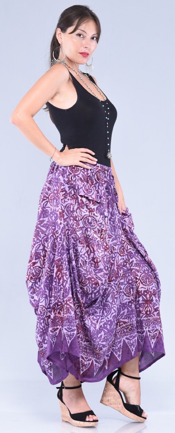 Empire Waistline LotusTraders S413 Bohemian Gypsy Dress Stretched Rayon Lycra