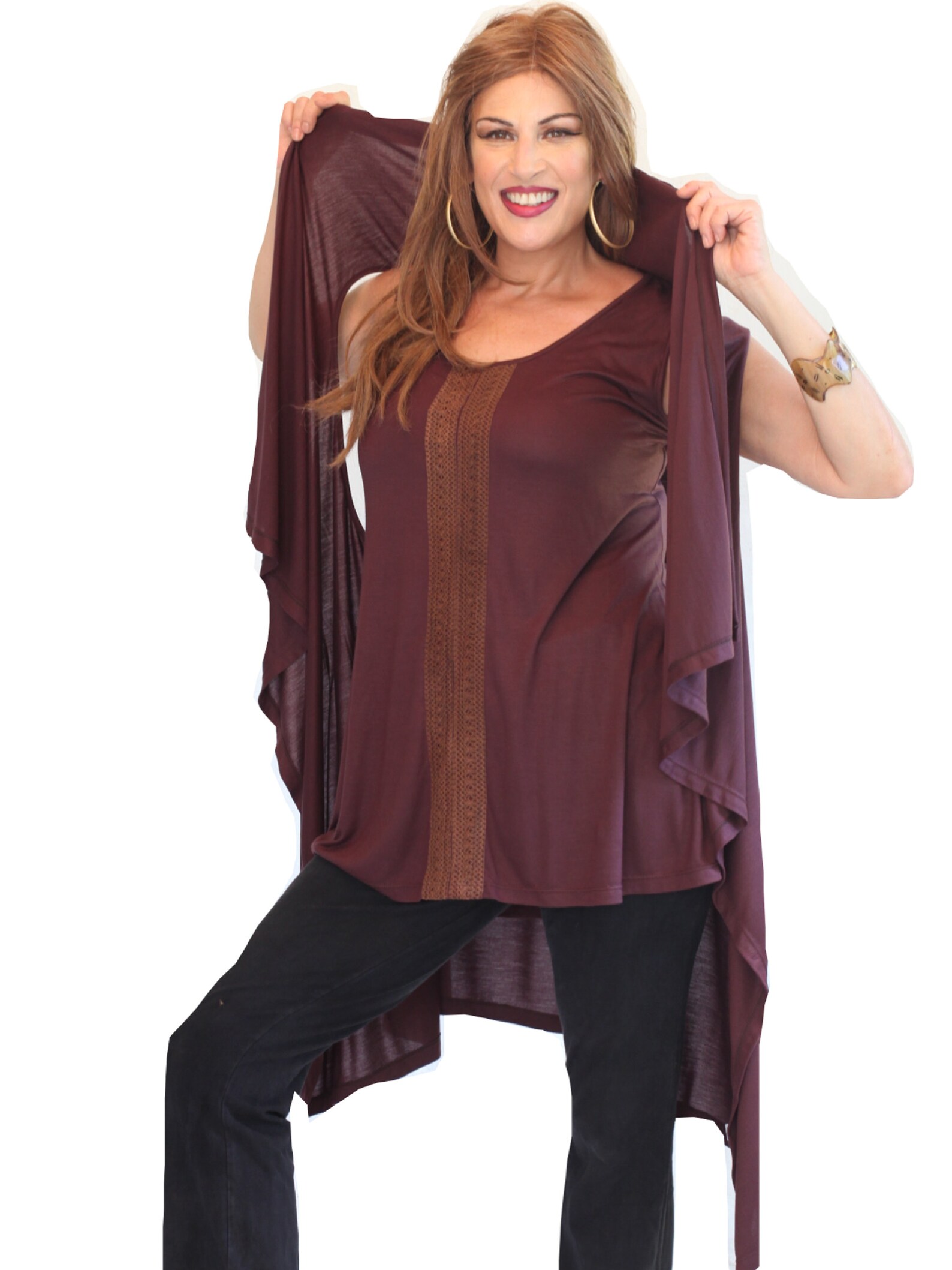 Boho Cami Top Jacket 2 Piece Set Stretch jersey Lacy Trim Etsy