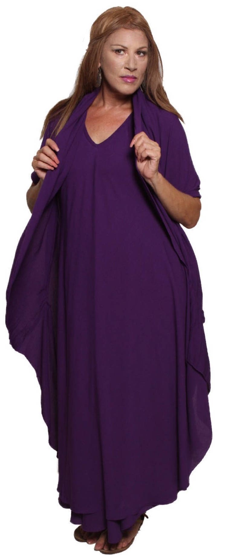 LotusTraders V7730 Made To Order Layered Shawl Drape Hood Jacket Mystique Vintage Wedding and Bridesmaids Morrocan Magic Dress