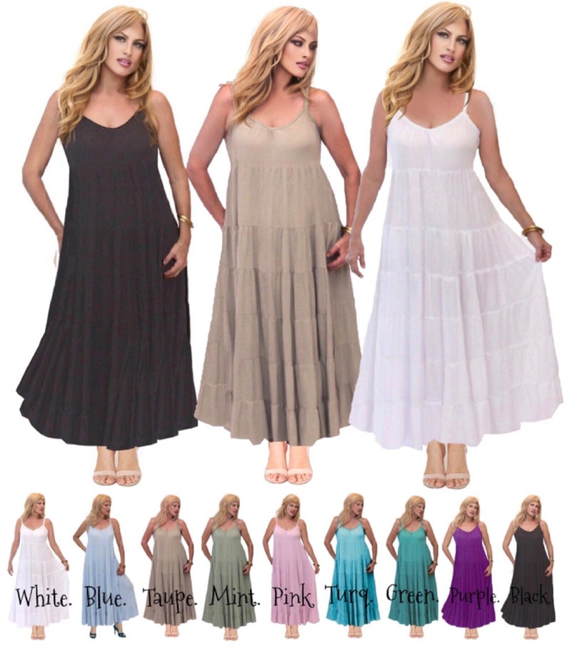 Dress Maxi Empire Waist Style Jumper Spaghetti Straps Tiers Etsy