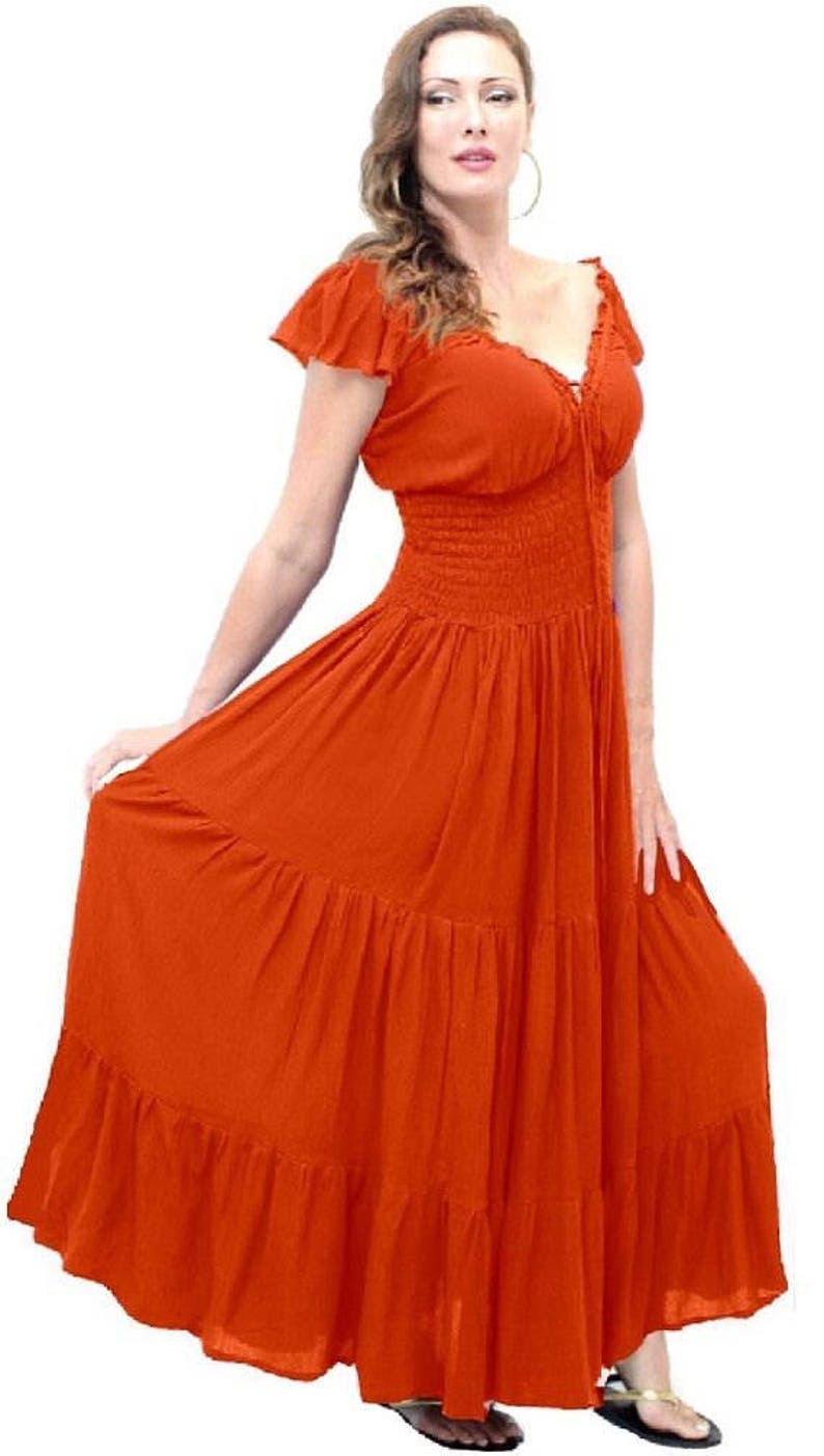 Smocked Maxi Dress Boho Ruffled Tiers Crinkle Rayon Plus | Etsy
