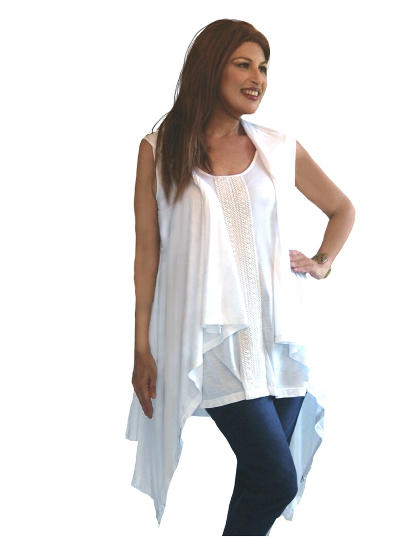 Boho Cami Top Jacket 2 Piece Set Stretch jersey Lacy Trim Etsy