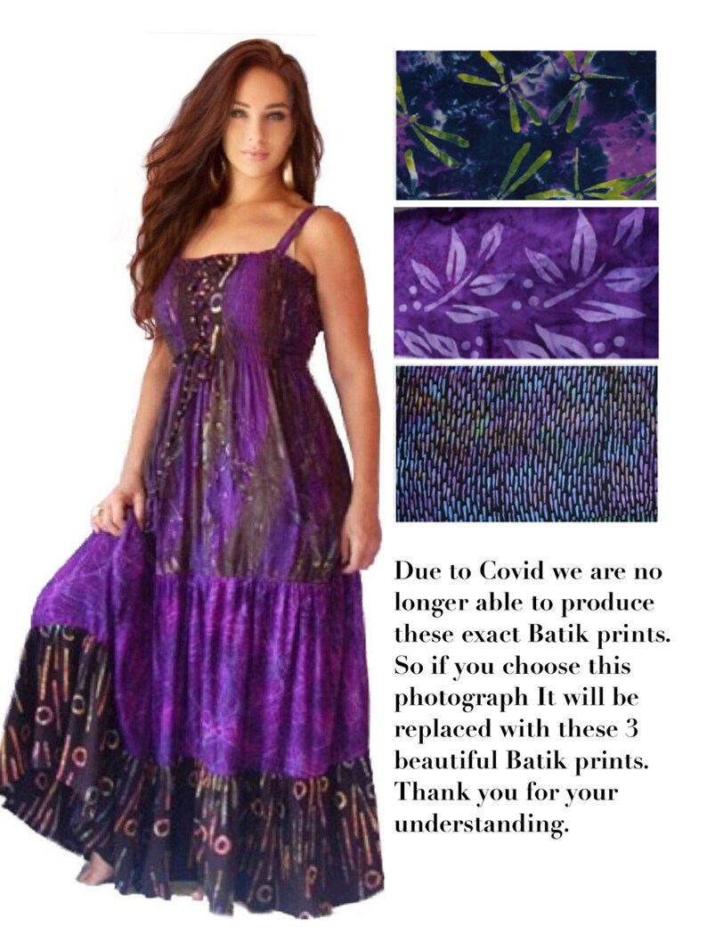 Bohemian Maxi Party Dress Lace up Elastisized Bodice F492 Etsy