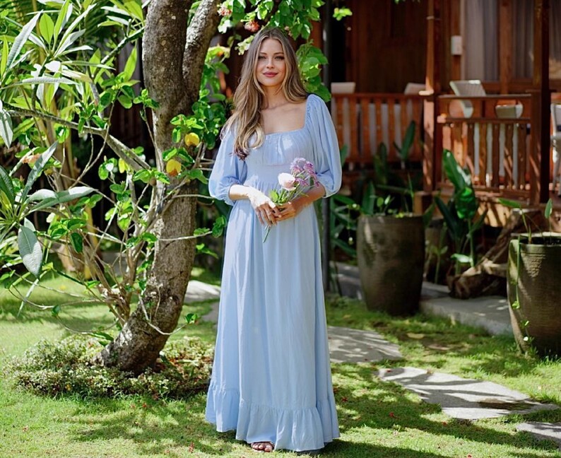 Romantic Maxi Dress Cottagecore Dress Bohemian Dress Etsy