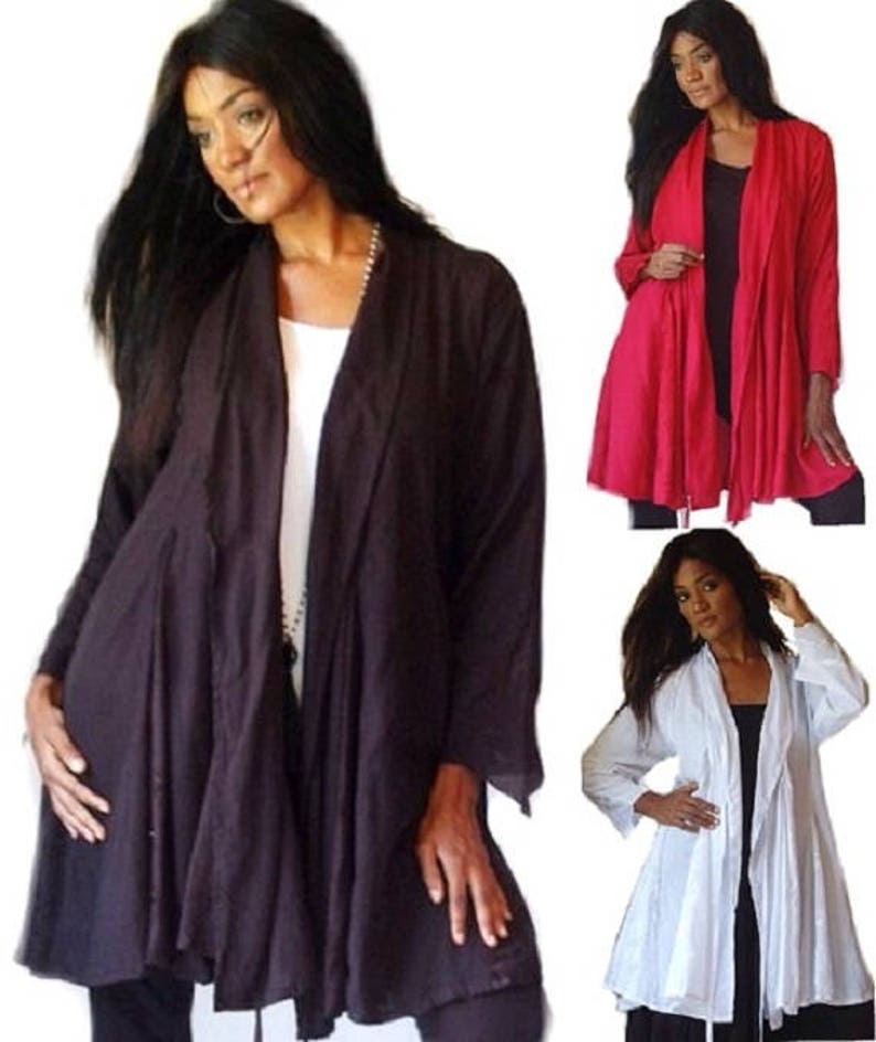 LotusTraders All Sizes Q205 Vintage Womens Jacket Duster Cascade Ruffled